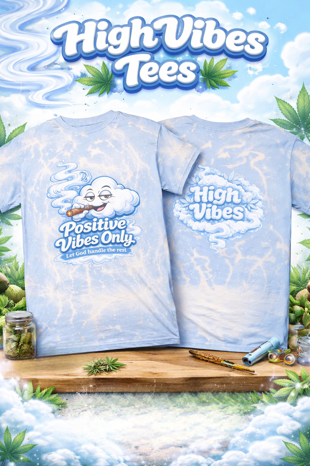 P.V.O High Vibes Tee (Blue)